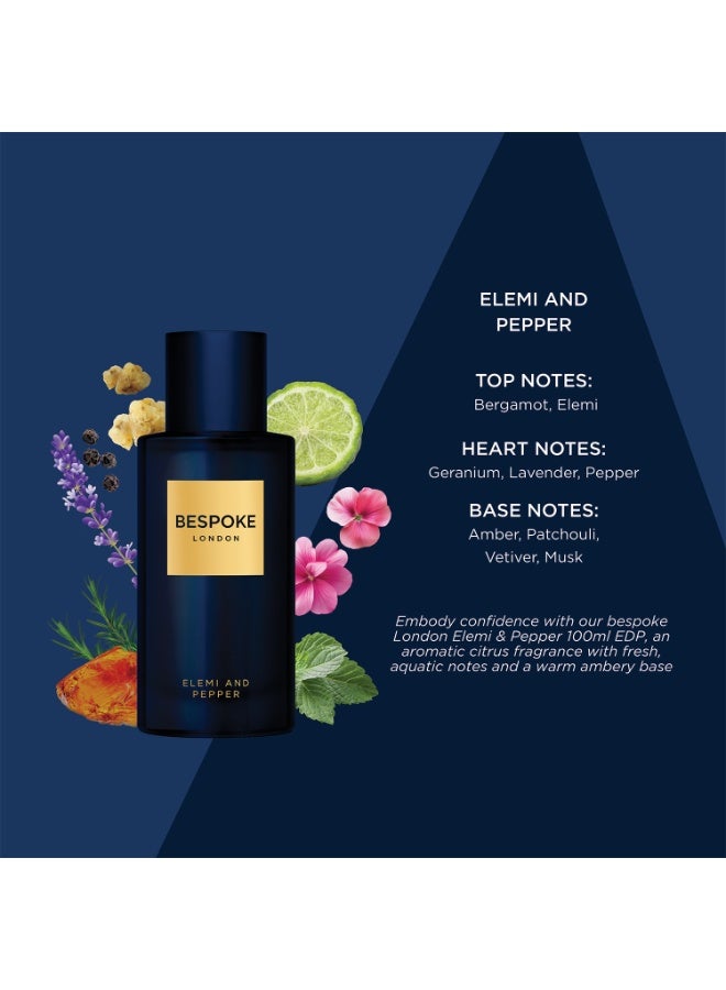 Bespoke London Gold Collection Elemi & Pepper Eau de Parfum for Men, 100ml – Long-Lasting Woody Ambery Men’s Perfume, Luxury Fragrance Gift - Image 2